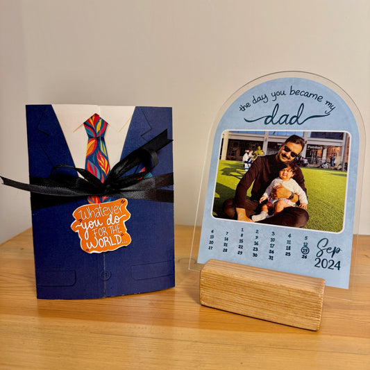 Dad Deal 2025: Acrylic Plaque + Suit Mirror Card 🩵